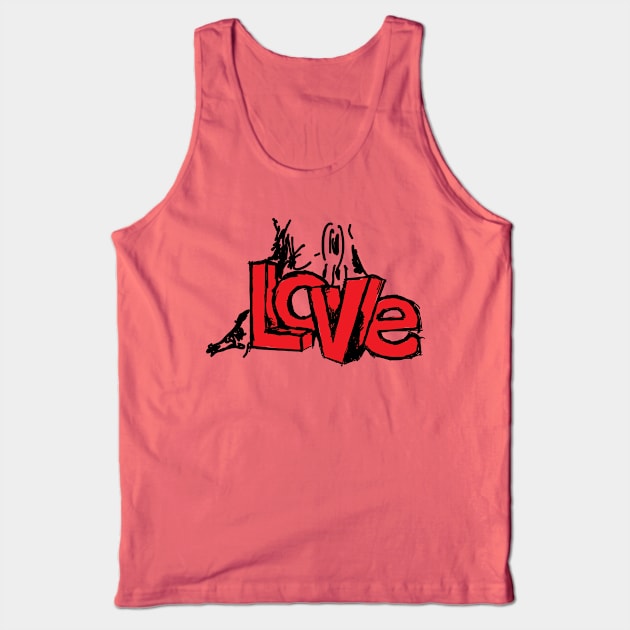 3D Love Text Behind a Big Tree Handwritten Tank Top by JamesBennettBeta